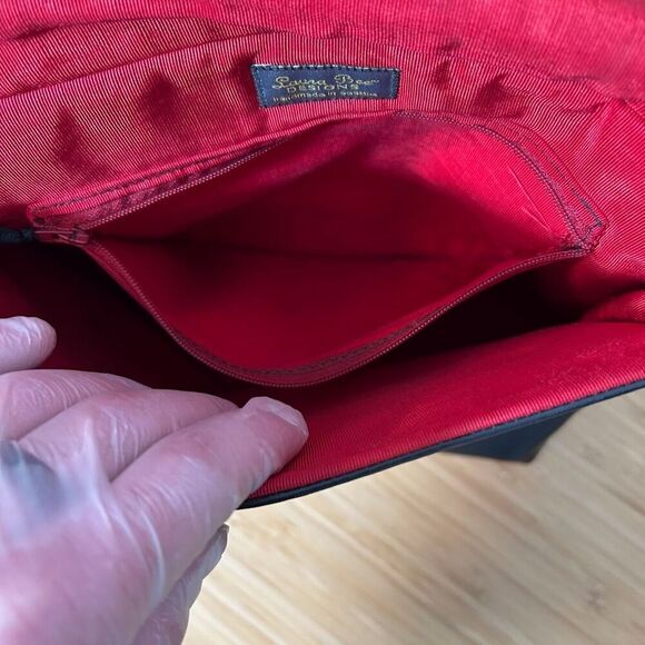 Laura Bee Designs Messenger Crossbody Bag Handmade in Seattle Black Red Dot - Picture 8 of 8